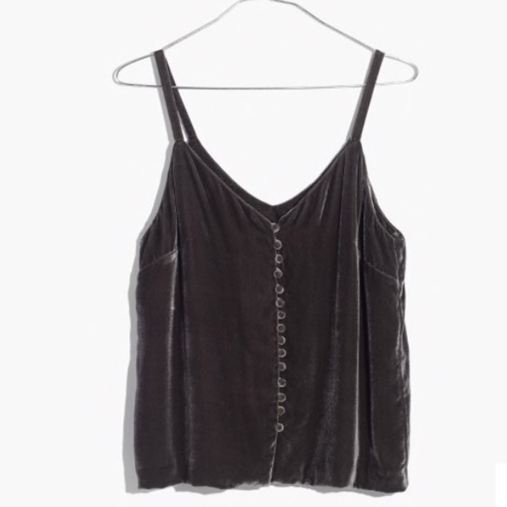 Madewell Gray Velvet Camisole